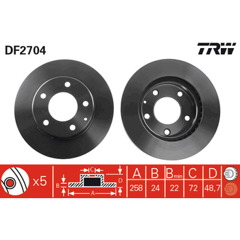 Диск тормозной передний Mazda  626/Primacy