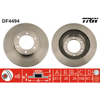 Диск тормозной передний Prado J120