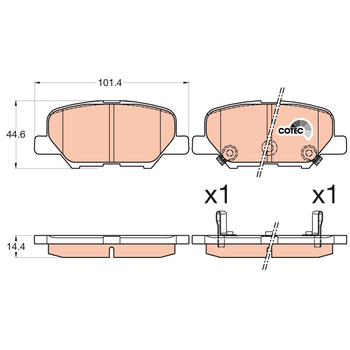 Колодки тормозные задние Mazda 6(GJ)/Mitsubishi Outlander(GF,W,GG,W)/ASX/L 200(K_4T)/Citrooen C4 Aircross