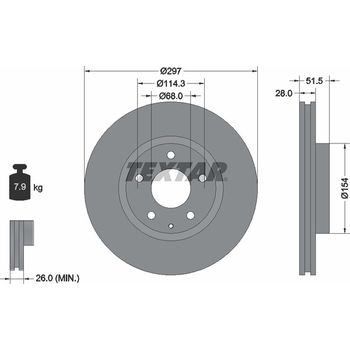 Диск тормозной передний Mazda CX5/6 13