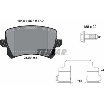 Колодки тормозные задние Audi Q3/A6/VW Passat/Sharan/Tiguan