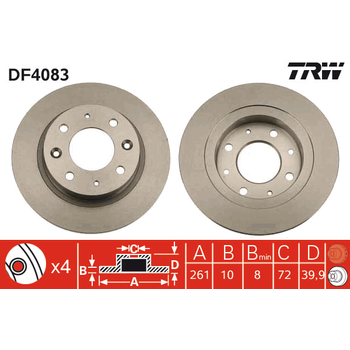 Диск тормозной передний Toyota Corolla/Auris (NDE18/NZE18)