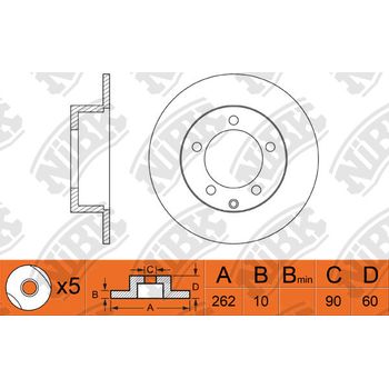 Диск тормозной задний Mitsubishi Lancer/Outlander XL/Crysler Sebring/