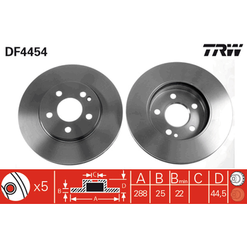 Диск тормозной передний MB W169,W245 A150-A200, B150-B200