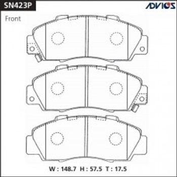 Колодки тормозные передние Acura/Honda