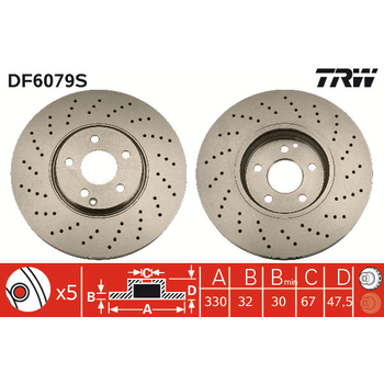 Диск тормозной передний MB W211 330MM 