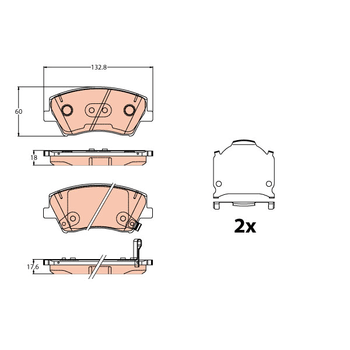 Колодки тормозные передние Hyundai Elantra 16-