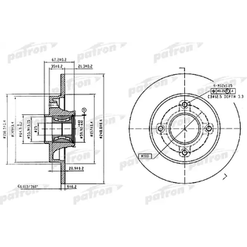 Диск тормозной задний CITROEN C4 04 PEUGEOT 207 06