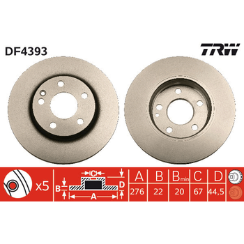 Диск тормозной передний MB A W619