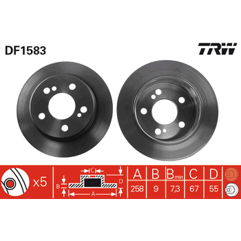 Диск тормозной задний MB W202