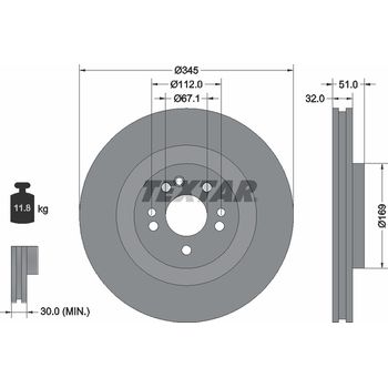 Диск тормозной передний MB W163