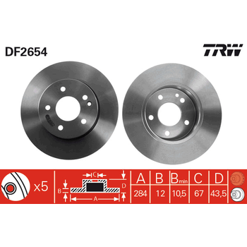 Диск тормозной передний MB W202