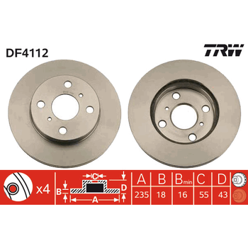 Диск тормозной передний Toyota Vits/Yaris