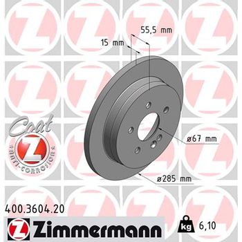 Диск тормозной задний MB ML W163