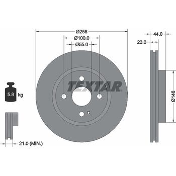 Диск тормозной передний Mazda 2/Fiesta