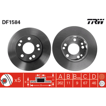 Диск тормозной передний MB 190 