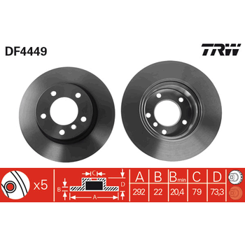 Диск тормозной передний BMW 1/3 05