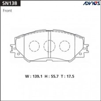 Колодки тормозные передние Corolla 07/Rav4 III 06