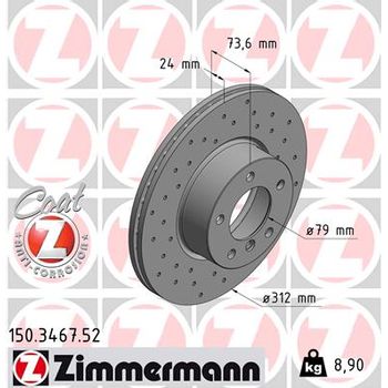 Диск тормозной передний BMW E90/F21/F20/F22