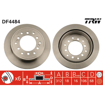 Диск тормозной задний Land Cruiser J80/J120