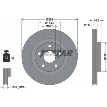 Диск тормозной передний Camry/Rav 4 06